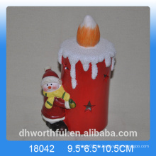 Kerze Form Keramik Weihnachtsdekoration mit Schneemann Figur